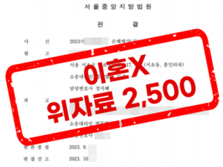 [상간남 소송] 이혼하지 않았는데 2,500만원 인정